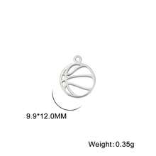 TEAMER 3pcs/Pack Minimalist Hollow Volleyball, Basketball, Baseball, Racket Pendant Fashion Sports Ball Element Handmade DIY Accessories For Bracelet, Necklace, Earrings, Keychain, Bag Charm - Ball Series - View 13