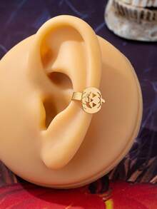 1pc Gold Metal Pumpkin Ghost Ear Clip, Fun Exquisite Gothic Punk Style, Suitable For Gifts, Holiday Parties Jewelry - Yellow Gold - View 3