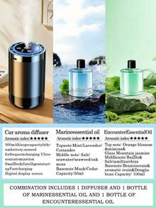 1 Set Pelembap Udara Mobil Premium Hitam & Diffuser Minyak Esensial dengan Proyeksi Cahaya Langit Berbintang, Termasuk 6 Minyak Esensial, Layar Tampilan Digital, Keluaran Kabut Halus, Aroma Tahan Lama, Teknologi Atomisasi Ultrasonik Bertenaga USB, Lampu Ambient LED Terintegrasi, Ringkas & Portabel, Hadiah Ideal - A - View 19