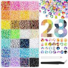 28-Grid Mixed Color Resin Rhinestone Set, Suitable For DIY Phone Case, Hat Rhinestone Decoration, Handmade Crafts And Other Rhinestone DIY Decoration Scenes - 28 Slots - View 8