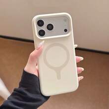 多巴胺色液態矽膠磁吸手機殼，適用於 iPhone 18 Pro Max 17 16 15 14 13，支援無線充電，柔軟背蓋 - 古董白 - 查看 7