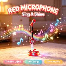 Standing Microphone Toy With Adjustable Height, Built-In Music, Realistic Microphone Design, Fun For Home Singing Performances, Party Talent Shows, Satisfying Singing Hobbies, Creating Fun Stages, Premium Creative Gift. Suitable For Halloween, Christmas, Thanksgiving And Back To School Gifts. - Multicolor - View 9