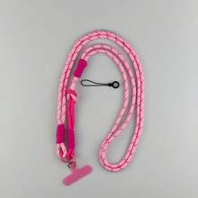 1pc Color Lanyard Crossbody Shoulder StrapsKeychain Key Ring Adjustable BraidedRope With Gasket Mobile Phone Fori - Multicolor - View 7