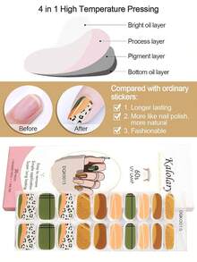 凝膠美甲貼片 亮片美甲貼 防水全覆蓋 DIY 美甲裝飾適用 - 彩色 - 查看 4