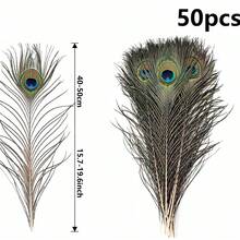 70pcs/50pcs Bulk Artificial Peacock Feathers, Suitable For Vases, Crafts, Weddings, Home Parties, Christmas Decorations, Etc. - Multicolor - View 17