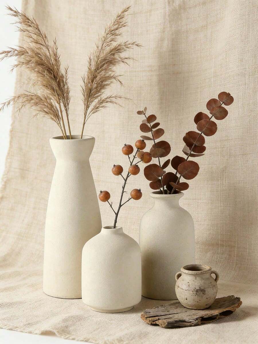 1pc/3pcs Minimalist Vase Set, Nordic INS Style Home Decor Vase, Suitable For Living Room, Bedroom, Desktop Decoration - A - View 1