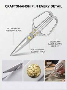 Heavy Duty Tailor Scissors, Sharp Stainless Steel Fabric Shears With Ergonomic Handle, Multi-Purpose Clothing Cutting Scissors, Professional Hand Cutting Shears For Fabric, Leather, Canvas, DIY Sewing, Home Tailoring Hand Tools - Multiple Colors - View 2