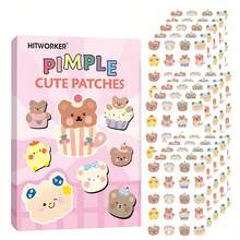 100/60/40pcs/Box Cute Teddy Bear Face Decoration Patch, Waterproof And Sweat Proof Surface Patch, Cute Bear Shape, Also Suitable For Parties, Festivals, Photography And Daily Styling - Multicolor - View 1