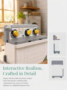578pcs Vintage 1980s Style Home Washing Machine Building Block Model, Desktop Retro Home Decor Display Model, Adult Nostalgic DIY Assembly Building Block Toy, Vintage Home Decor Collection Building Block Gift - Multicolor - View 6
