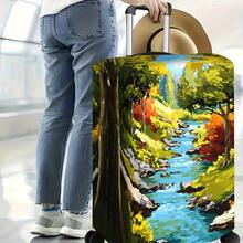 1PC Scenic Forest And Stream Print Luggage Cover. Fits Suitcases From 18 To 32 Inches; Effectively Protects Your Luggage - View 3