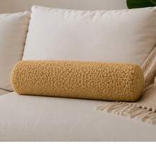 Teddy Curly Pillow, Bouclé Pillowcase, Includes Inner Filling - Camel - View 2