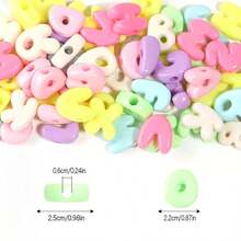 500g 彩色 3D A-Z 壓克力字母珠，獨特大孔字母珠，多用途 DIY 手作材料，適用於客製化手工手鍊、項鍊與串珠飾品，隨機款式（隨機字母顏色） - 彩色 - 查看 3