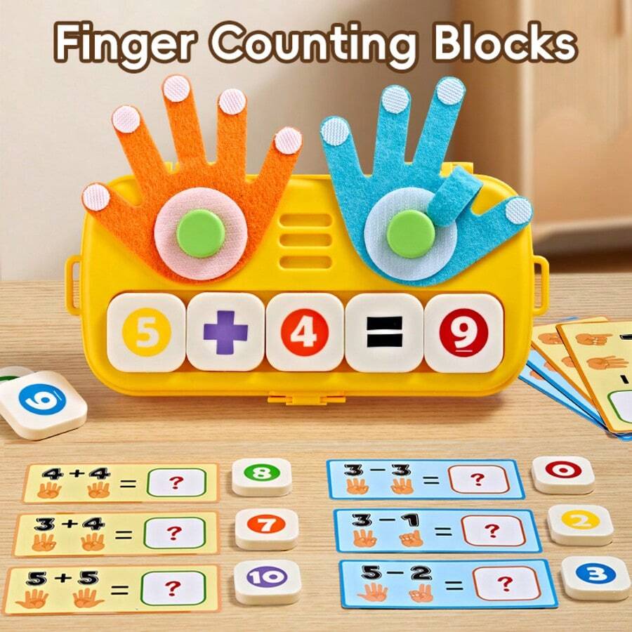 1 Set Finger Counting Math Toy, Number Calculation Game, Addition And Subtraction, Montessori Educational Toy, Early Math Learning, Perfect Gift For Halloween, Christmas And Thanksgiving
