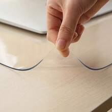 Rectangular Clear Table Cover Protector | 1.0mm Thick Vinyl | High Quality PVC For Dining & Office - Transparent - View 9