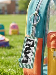 1pc Customized Mini Photo Film Strip Keychain, Movie Film Photo Key Ring, Personalized 3-Photo Keychain, Gift For Boyfriend Girlfriend, Best Friend, Bag Charm, Commemorative Accessory, Gift For Her/Him - Multicolor - View 7