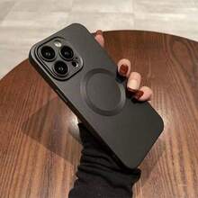 Magnetic Luxury Matte Wireless Charging Soft Phone Case Compatible With Iphone 18 17 16 15 14 13 12 11 Pro Max Plus - Black - View 3