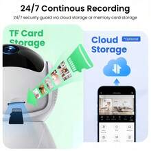 WJG 1pc+2pcs Baby Monitor, 1290P HD Video Baby Monitor With Camera And Audio, 2.4GHzCamera With Night Vision, Motion Detection For Baby And Pet, Cloud - White - View 4