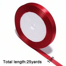 1 Roll 1cm Solid Color Satin Ribbon, Gift Bouquet Packaging Decoration Ribbon, Clothing Bag Hair Accessory Bow DIY Ribbon, Wedding Birthday Christmas Graduation Ceremony Multiple Party Decor Multi-Color Ribbon - 1 cm - View 9