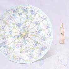 1pc 3-Fold Vintage Chinese Style Sun & Rain Umbrella, 16-Rib Aluminum Alloy, Suitable For Daily Commute - Chinese Style 16-rib - View 13