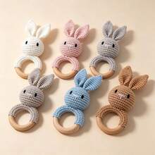 Handmade Crochet Rabbit Rattle, Baby Interactive Crochet Toy, Built-In Bell, 3D Cute, Rich Details, Attract Baby's Attention, Develop Baby's Hearing, Baby Shower Gift, Sleep Soothers, New Mom Gift, Christmas Gift, Easter Gift, Newborn Memorial Gift - Multicolor - View 8