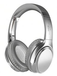 Vintage Metal Headset Headphones - Silver Gray - View 1