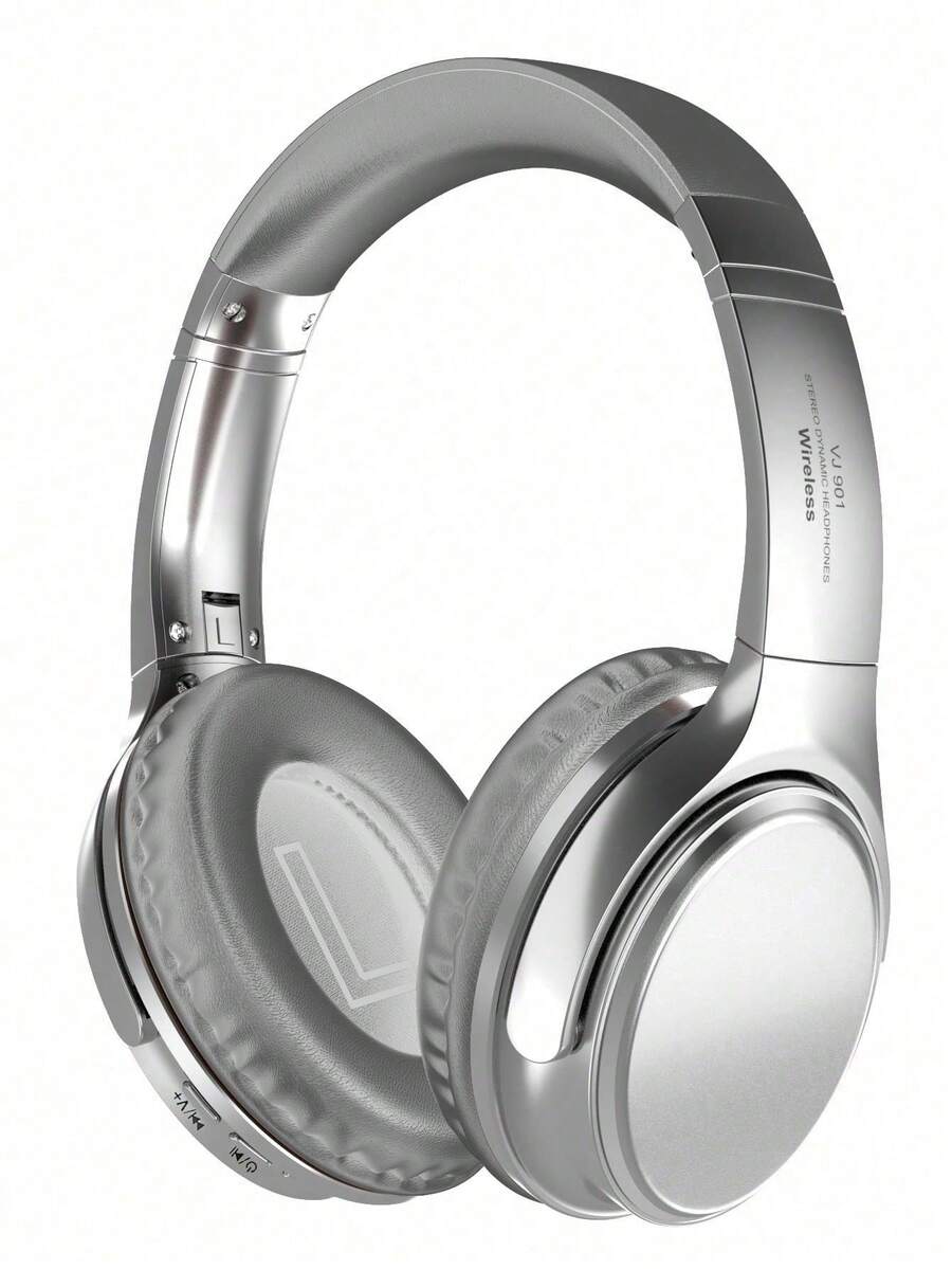 Vintage Metal Headset Headphones - Silver Gray - View 1