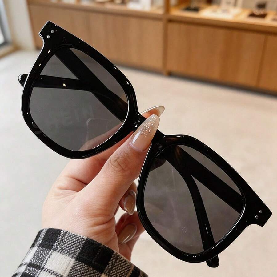 1 pieza Gafas de sol de moda unisex clásicas con marco cuadrado y protección UV en color gris - Gris - Ver 1
