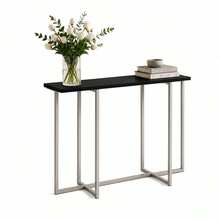 Aparador De Sala Buffet Industrial Mesa Lateral Moderno Catinho Do café Pés Aço Champanhe Cinza 90cm - Preto - Visão 6