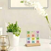 Plano 2D, 1 pieza Tarjeta de nota motivacional + Artículo decorativo con lema "NOTA PARA MÍ MISMO", Lema cálido e inspirador, Artículo decorativo de acrílico, Con base de madera, Decoración de escritorio de oficina, Suministros de escritorio de oficina. - A - Ver 3