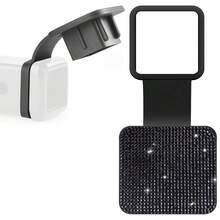 Shiny Crystal Pull Ring Decor Car Trailer Hitch Cover, Rhinestone Trailer Hitch Cover Universal Pickup Square Mouth Plug, Rhinestone Car Tail Decoration Cover - A - View 2