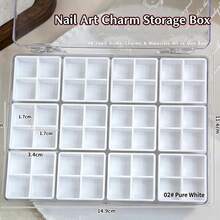 48 Grid Detachable Acrylic Empty Storage Box, Nail Art Rhinestone Charm Bead Organizer Container, Portable Divided Jewelry DIY Craft Nail Tool Case - Multicolor - View 7