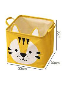 Cute Cartoon Animal Foldable Storage Basket, Waterproof Fabric Children's Toy Storage Bin With Handles, Suitable For Nursery And Bedroom - Multicolor - View 2