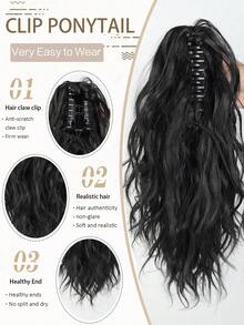 Children's Synthetic Clip-In Ponytail Hair Extension, 14 Inch Small Wavy Ponytail Wig, Suitable For Daily Wear - Multicolor - View 3