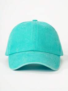1pc Unisex Vintage Curved Brim Washed Baseball Cap, Solid Color Design, Simple Daily Versatile Item - Multicolor - View 5