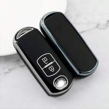 1 cái bao da chìa khóa ô tô, vỏ bọc chìa khóa điều khiển từ xa 2 nút cho CX-3, CX-5, CX-7, CX-9, Speed, Miata, MX5, phụ kiện chìa khóa xe - gói duy nhất - Xem 8