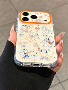 1 buah Casing Ponsel Kucing Lucu dan Unik untuk 17 Pro Max, Lubang Presisi IMD, Bingkai Lensa Oranye 16 Pro, 15/15 Pro, Model Baru Niche 16 yang Unik, Pelindung Anti Jatuh 4/13/12/11 dengan Cakupan Penuh - MultiWarna - View 5