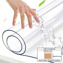 1.0mmTransparent Surface Decorative Mat Protector For Cupboard Workbench Desk Dining-Table TV-Stand Dresser Bar Counter - Transparent - View 30