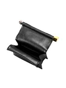 Women's Envelope Clutch Bag, Solid Color PU Leather, Metal Ball Decoration, Compact Storage, Minimalist Style, Evening Party, Spring/Autumn (Gift Bag Included) - Black - View 8