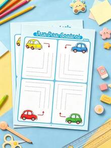 1pc Fun Control Pen Children's Notebook, Clear Patterns, Logical Thinking Training Book, Whole Brain Development Connecting Line Drawing Book, Educational Enlightenment Cognitive Early Education Book, Suitable For Home, School And Other Scenes, Back To School Season Essential, Holiday Birthday Party New Year Gift First Choice - Multicolor - View 6
