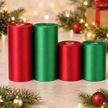 Classic Christmas Red Green Width Satin Ribbon Party Banner Making 5Meters/Roll 10cm Width Satin Ribbon Wedding Chair Car Party Decoration Handmade Sewing DIY Accessories - 10cm-5m - View 8