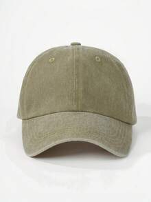 1pc Unisex Vintage Curved Brim Washed Baseball Cap, Solid Color Design, Simple Daily Versatile Item - Multicolor - View 7