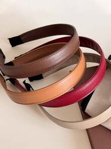 1pc New Vintage Elegant PU Leather Headband Hair Hoop Hair Clip Hair Accessory For Women - Multicolor - View 11