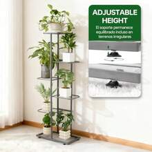 Soporte para Plantas de 6 Niveles, BOJA Maceteros para Interior y Exterior Base para Macetas, Mueble para Plantas, Puede Contener 7 Macetas de Plantas, Soporte para Macetas para Balcón, Sala y Jardín - Multicolor - Ver 6