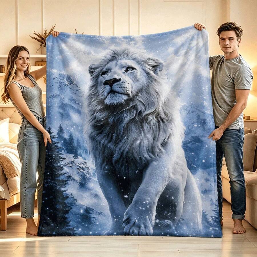 1PC Boho Flannel Blanket, Summer Blanket, Bed Blanket , Blankets For Camping, Blanket For Beach, Throw Blanket, Multi-Use Blanket Soft , Cooling Blanket - Mint Blue - View 1