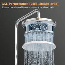 Rain Shower Set Without Fittings, Shower System With Shower Head, Stainless Steel Shower Column, Overhead Shower Set,  Round Shower Head 25cm - Three-section Type - View 6