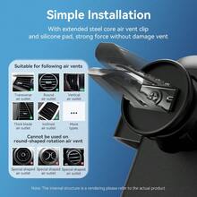 VENTION Dudukan Ponsel Mobil Otomatis dengan Penjepit Gravitasi, Panel Persegi dengan Klip Paruh Bebek, Dudukan Ponsel Ventilasi Udara, Dudukan Navigasi Mobil Universal - Hitam - View 6
