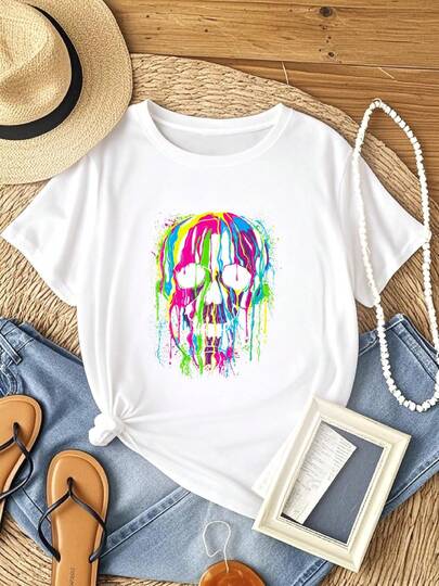 Women T-Shirt Print MagicTees Men'S Neon Glowing Shirt, Short Sleeve, Black