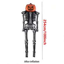 1pc 254cm Oversized Pumpkin Skeleton Inflatable Balloon, Can Stand Up To 100 Inches After Inflation. Suitable For Outdoor Yard Decoration, Party Decoration, Christmas And Halloween Holiday Decoration - View 6