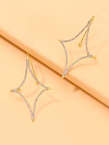 European And American New Style Four-Pointed Star Hanging Earrings, High-End Rhinestone Star Earrings Jewelry - Four-pointed Star - View 9