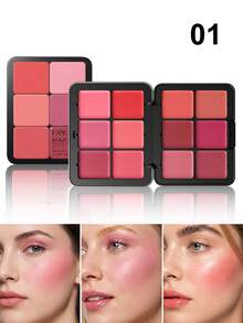 HANDAIYAN 12-Color Metallic Blush Palette, Long-Lasting High-Pigment Multi-Function Concealer, Highlighter, Suitable For Daily Makeup, Dating, Party, Autumn/Winter Face Painting And Y2K Style, Perfect Gift For Birthday And Valentine's Day, Carnival Essential - 01 - View 11